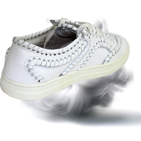 Alaia Tacco White Leather Bold Overcast Accent Stitch Lace-Up, Size 36 (US 6) - Picture 7 of 13